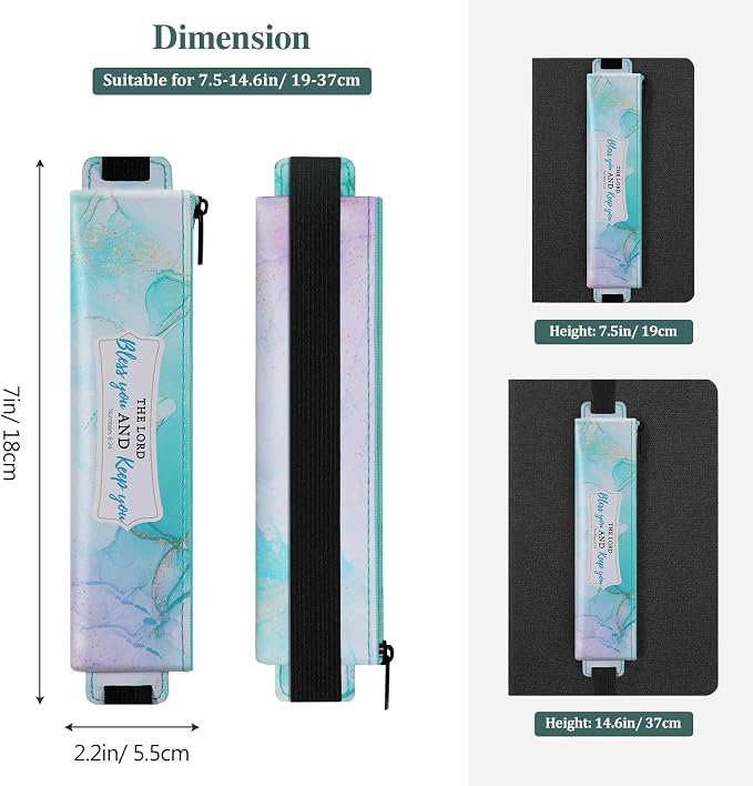 MoKo Elastic Pen Holder for Notebook, 4 Pieces PU Leather Pencil Case - Image 5
