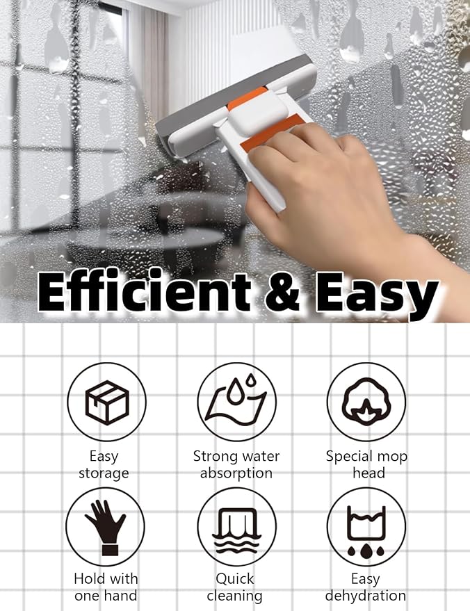 Self Squeezing Mini Mop, Mini Foldable Desktop Mop, Wet and Dry Use Cleaning - Image 5