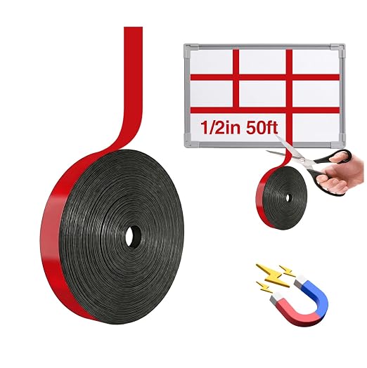 CHUNNIAO 1/2" x 50' Red Magnetic Tape by CHUNNIAOUSMARKET