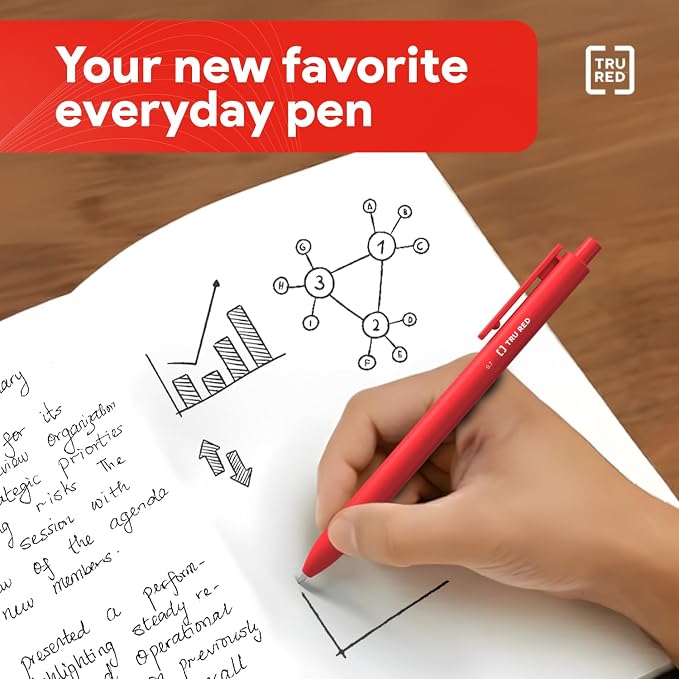 TRU RED Retractable Gel Pens, Medium Point 0.7mm, 12 Pack – Quick‑Dry Pens - Image 8