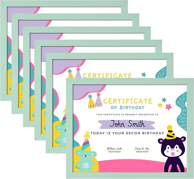 ELSKER&HOME 8.5x11 Picture Frame-Certificate Frame in Green 6Pack | Document by ELSKERHOME