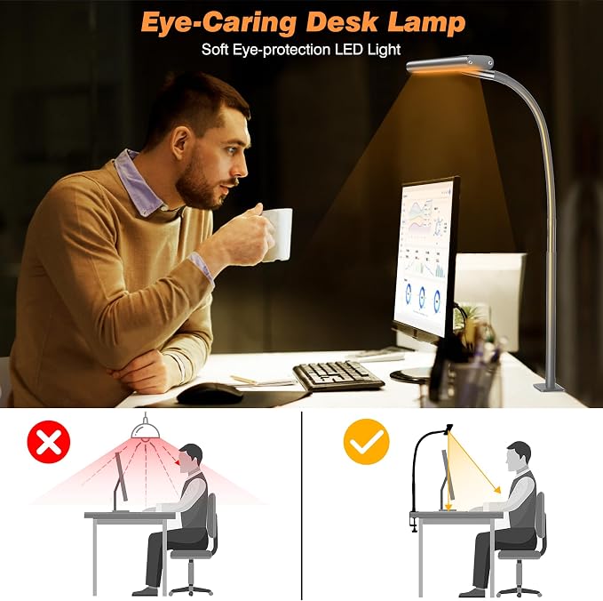 Airlonv LED Desk Lamp for Office Home, Eye-Caring Desk Light - Image 6