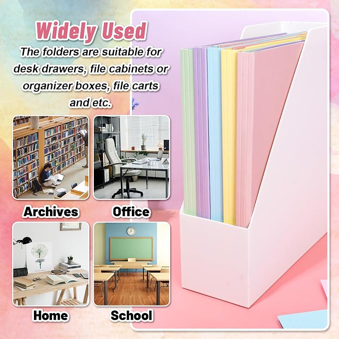 Whaline 24 Pack Pastel Colorful File Folders Letter Size Easter 6 Macaron - Image 4
