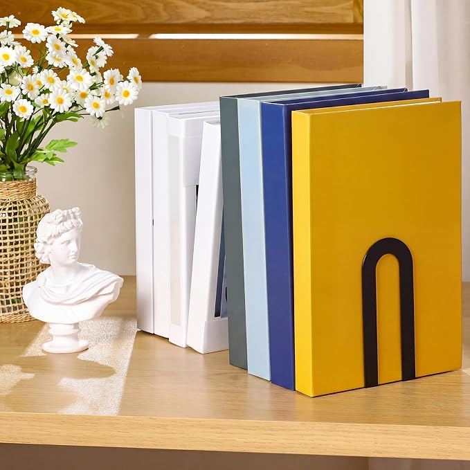 Chunful 24 Pcs Black Book Ends Bulk - Image 5