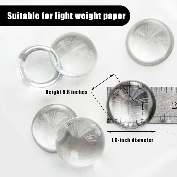 6Pack 1.6inch Crystal Dome Magnifying Paperweight, Paper Weights - Image 5
