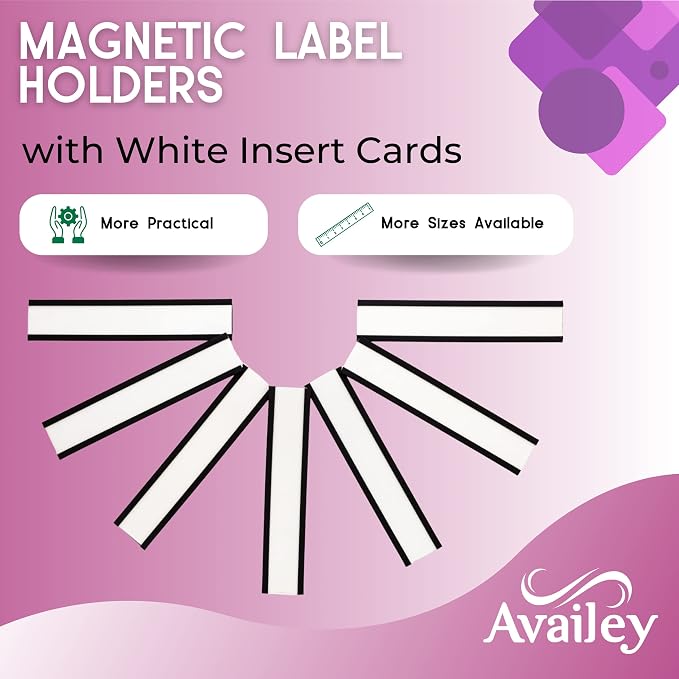 Availey 60 Pack Magnetic 'C' Channel Label Holders - Image 2