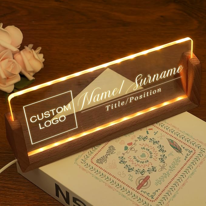 Custom Light Up Name Plate for Desk, Desk Name Plate Personalized - Image 7