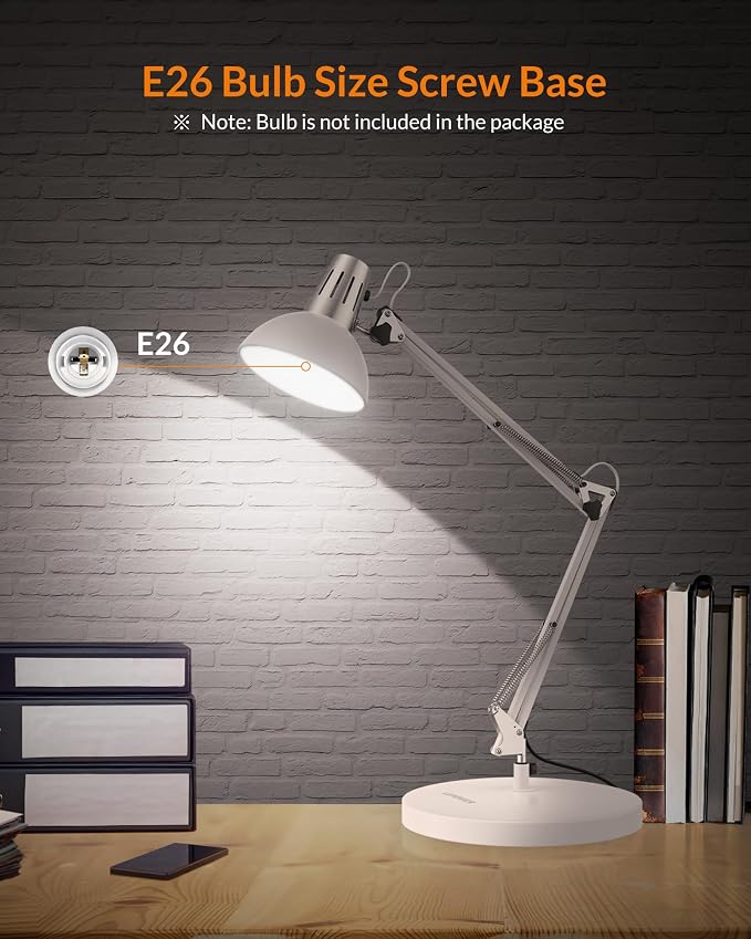 LEPOWER Metal Desk Lamp, Adjustable Goose Neck Architect Table Lamp - Image 5
