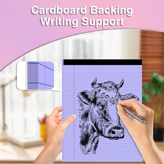 3 Pcs Legal Pads 8.5 x 11 Purple Note Pads 8.5 x 11 Notepad Total 75 Sheets - Image 4