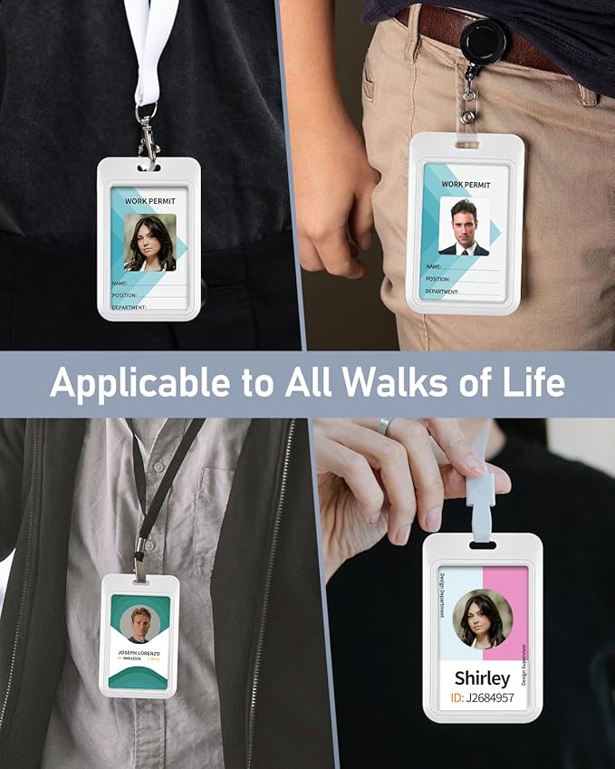Uniclife 1 Pack Sliding ID Badge Holder Vertical Hard Plastic Case - Image 5