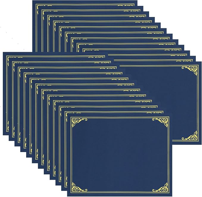 24 Pack Navy Blue Certificate Holders by WSICSE