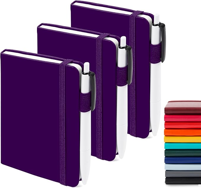 feela 3 Pack Pocket Notebook Journals, Mini Cute Small Journal Notebook Bulk by feela