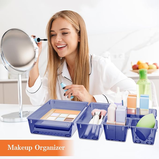 SpaceHacks 25 PCS Plastic Drawer Organizer Set, 4-Size Versatile Organizer - Image 5