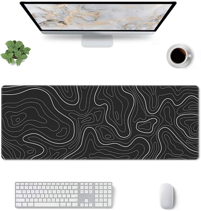 Topographic Contour Extended Big Mouse Pad Large, Gaming Mouse Pad Desk Pad - Image 4