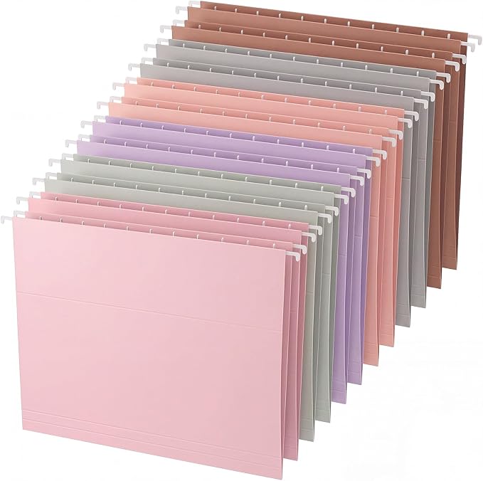 12 Pack Decorative Hanging File Folders, Letter Size by Trandraft