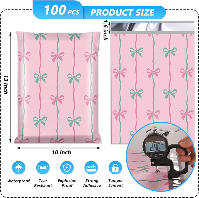 Poly Mailer 10x13 Inch 100 Pcs, Waterproof and Tear-Resistant Shipping Bags - Image 2