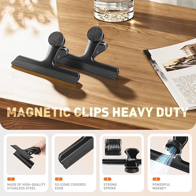 HOUSE AGAIN Large Chip Clips Bag Clips, 6 Pack Strong Magnetic Bag Clip - Image 4