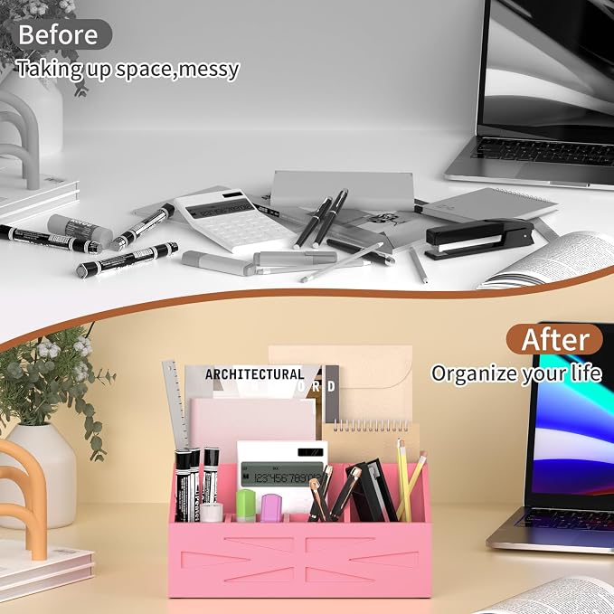 Wood Mail Organizer Countertop, Farmhouse Desk and Kitchen Countertop Storage - Image 5