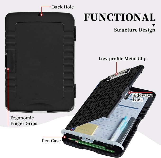 Clipboard with Storage, Heavy Duty Plastic Nursing Clipboard Foldable, High - Image 5