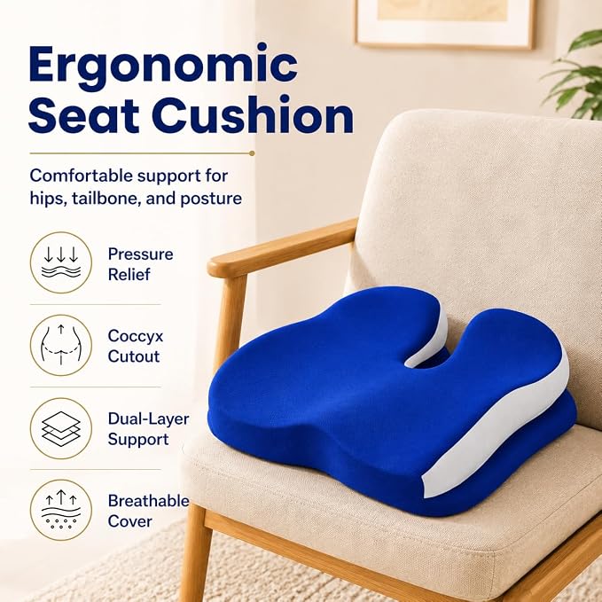 Memory Foam Seat Car Computer Desk Chair Cushion，Cushion - Image 2