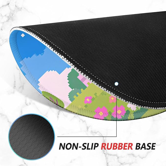 ITNRSIIET Mouse Pad Non-Slip Rubber Base Smooth Surface Stitched Edges - Image 4