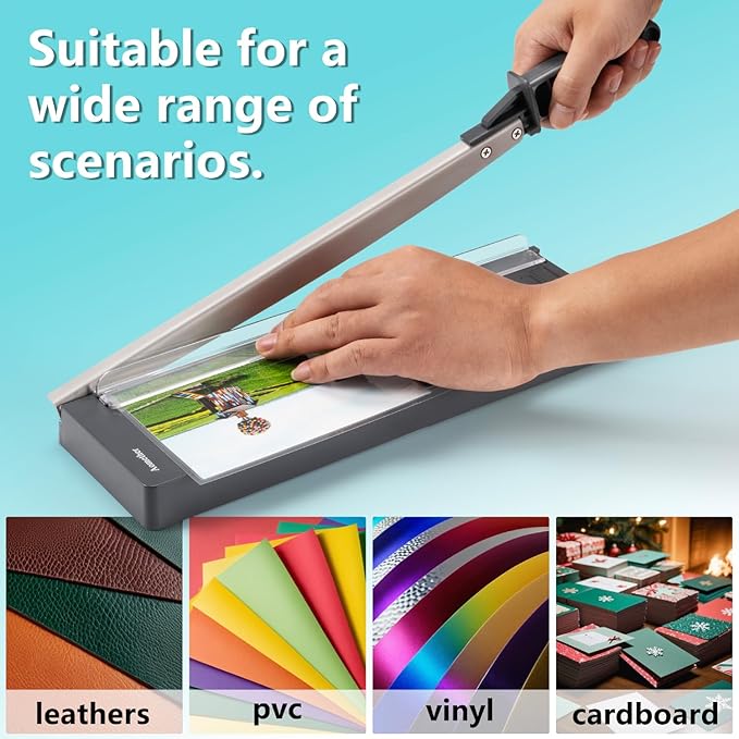 12" Guillotine Paper Cutter, Accurate Paper Trimmer Cutting - Image 4