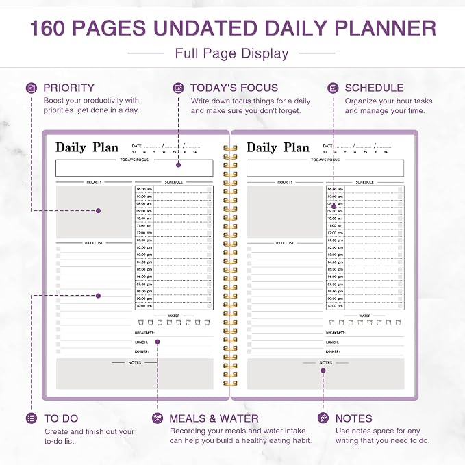 Daily Planner Undated, To-Do List Notebook - Image 3