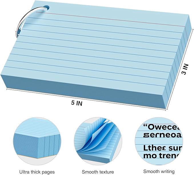 250 Count Blue Index Cards 3x5 Inch - Image 2