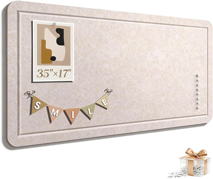 Large Bulletin Board, 35 X 17 Inches Felt Cork Board by Subeauty