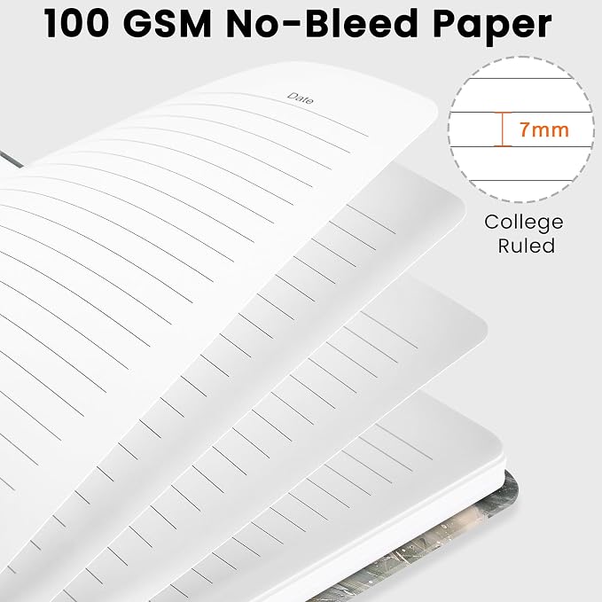 CICPAP Lined Spiral Journal Notebook, A5 College Ruled Notebook - Image 3