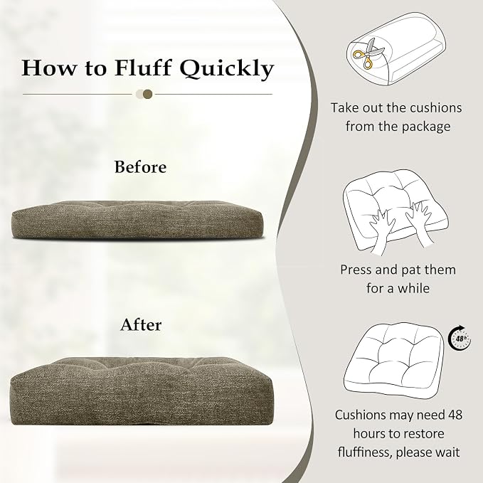 downluxe Chair Cushions for Dining Chairs 2 Pack, Tufted Indoor Chair Pads - Image 6