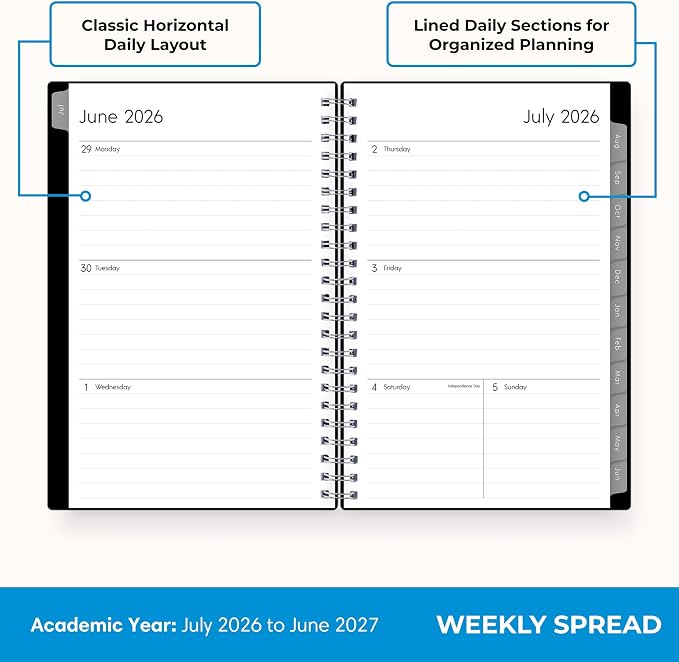 Blue Sky 2026-2027 Weekly and Monthly Academic Year Planner Calendar, July 2026 - Image 3