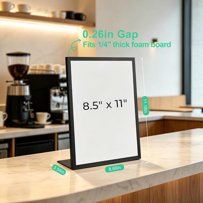 2pack Tabletop 8.5"x11" Metal Acrylic Sign Holder - Image 4