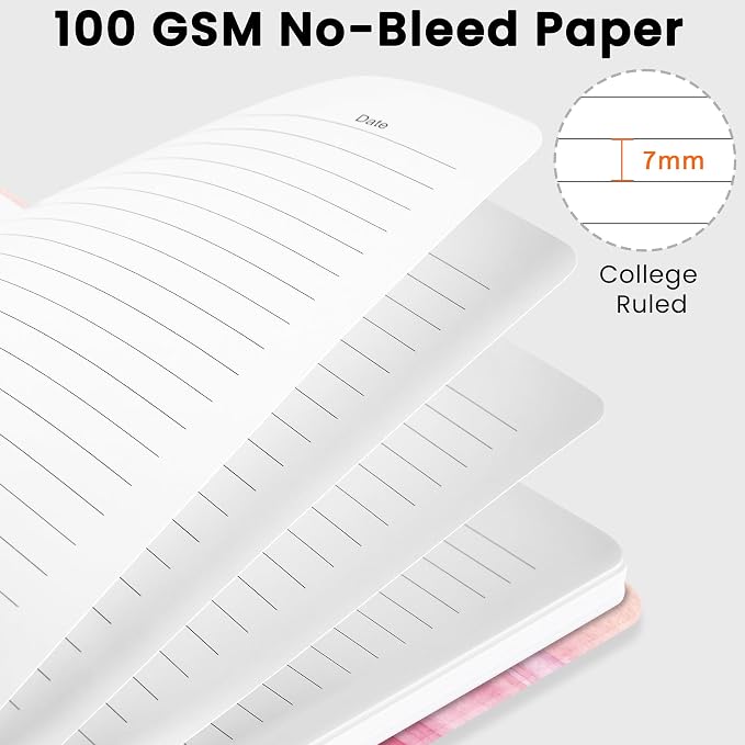 CICPAP Lined Spiral Journal Notebook, A5 College Ruled Notebook - Image 2