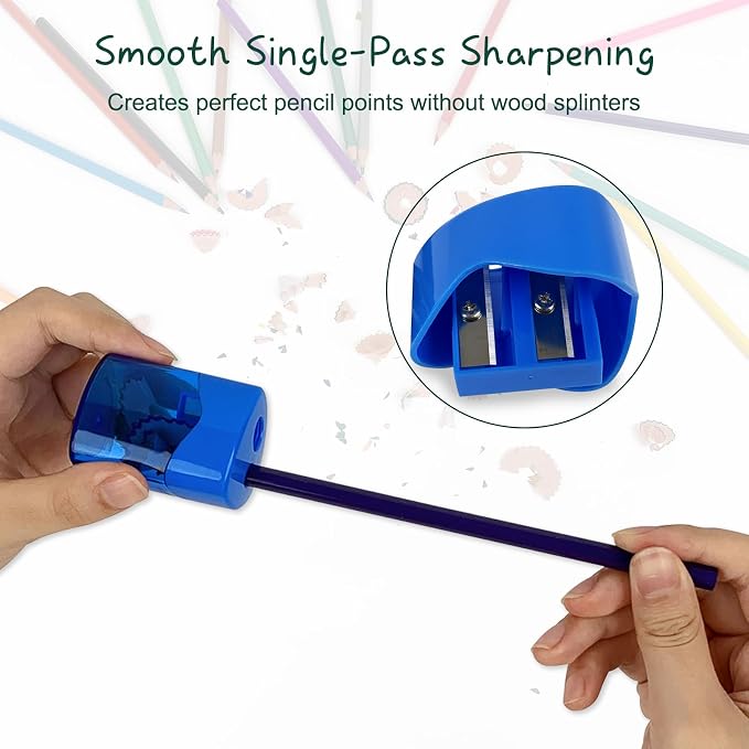 ZUFECY 4-Pack Pencil Sharpener, Smooth-Rotation Dual Holes & Easy-Clean Base - Image 4