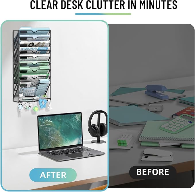 SUPEASY Wall File Organizer, 10 Tier Hanging File Organizer - Image 5