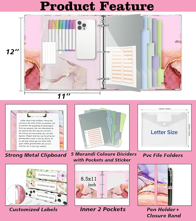 3 Ring Binder 2 Inch, Three Ring Binders Organizer - Image 2