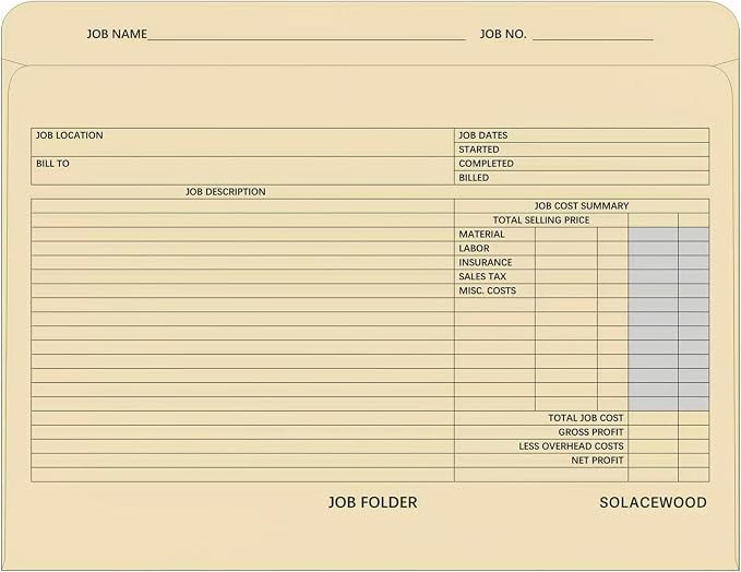 Project Folders 9.85” x 12.8” 10-Pack by SolaceWood