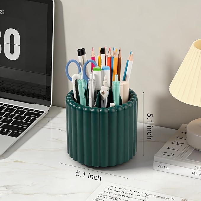 Anyoifax 360° Rotating Pen Holder 7 Slots Desk Organizer Removable Pencil Cup - Image 4