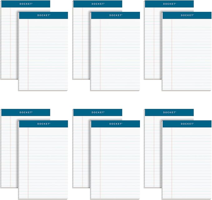 Tops 5 x 8 Legal Pads, Docket Brand, Narrow Ruled, 50 Sheets Per Writing Pad by TOPSProducts