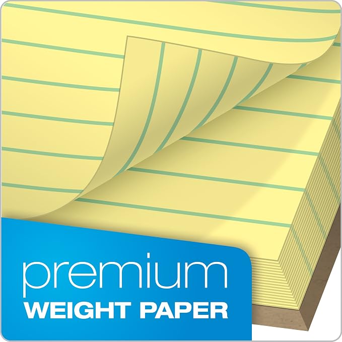 TOPS Docket Gold Writing Pads, Jr. Legal Rule, Canary Paper, 50 Sheets - Image 3