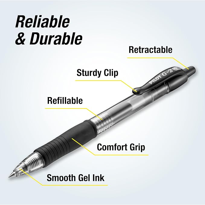 Pilot G2 Premium Refillable and Retractable Rolling Ball Gel Pens, Ultra Fine - Image 5