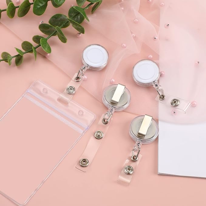 JANYUN 50 Pcs Retractable Badge Reel Clips Holder - Image 7