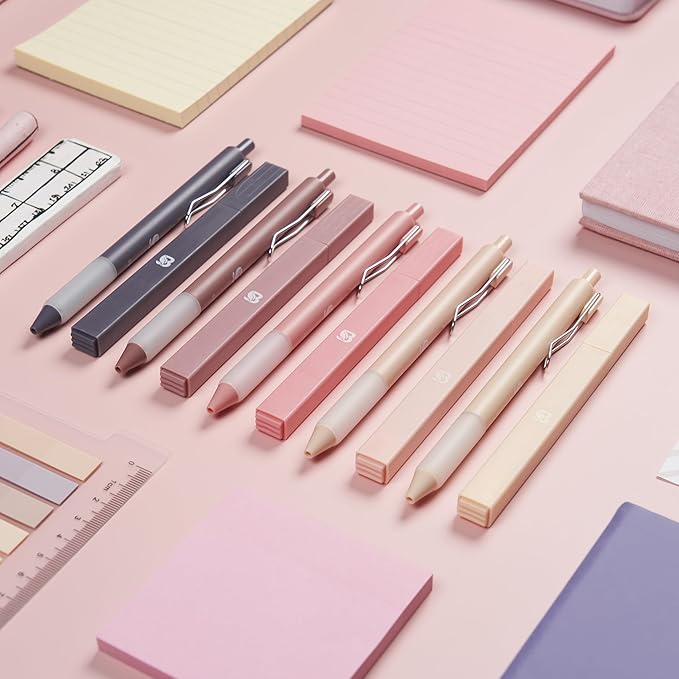 BLIEVE Aesthetic Highlighters and Gel Pens And Soft Tip, No Bleed Dry Fast Easy to Hold, for Bible Journaling Planner Notes School Office Supplies (Morandi)-DeskLoop Office