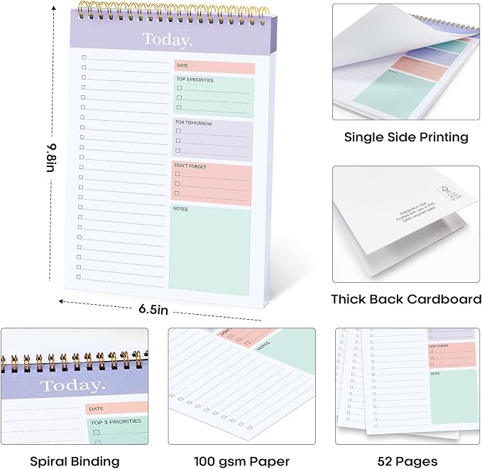 Taja 6 Pack of To Do List Notepad - Image 6