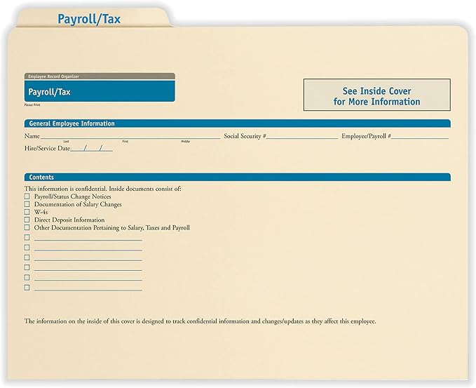 ComplyRight Payroll/Tax Folder, Document Filing Folder by ComplyRight