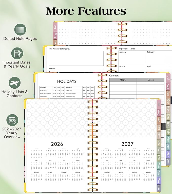 Academic Planner 2026-2027, Hardcover Weekly and Monthly Calendar Planner from - Image 6