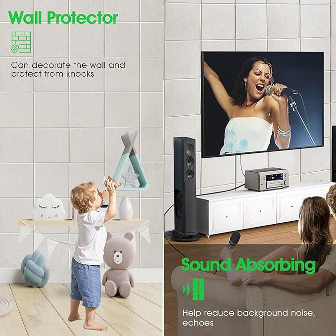 Large Cork Board for Office Wall Decor,36"x24"-6 Pack Felt Wall Tiles with Safe Removable Adhesive Tabs, 1/2" Thick, Felt Bulletin Board Pin Board Cork Boards for Walls - Oatmeal-DeskLoop Office