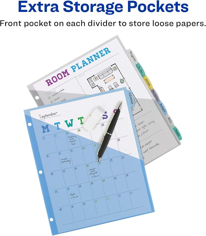 Avery Write & Erase Pocket Plastic Dividers - Image 7