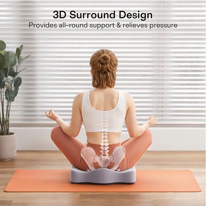 Seat Cushions for Office Chairs - Pressure Relief Seat Cushion - Car Seat Cushions for Pressure Relief, Tailbone Pain, Sciatica & Back Pain Relief for Office Chairs (Purple)-DeskLoop Office